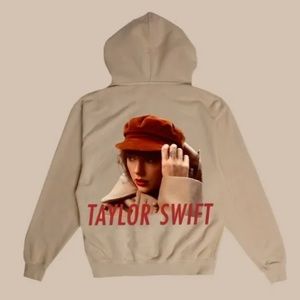 Taylor Swift Red Taylor’s Version Album Cover Beige Hoodie Size Large